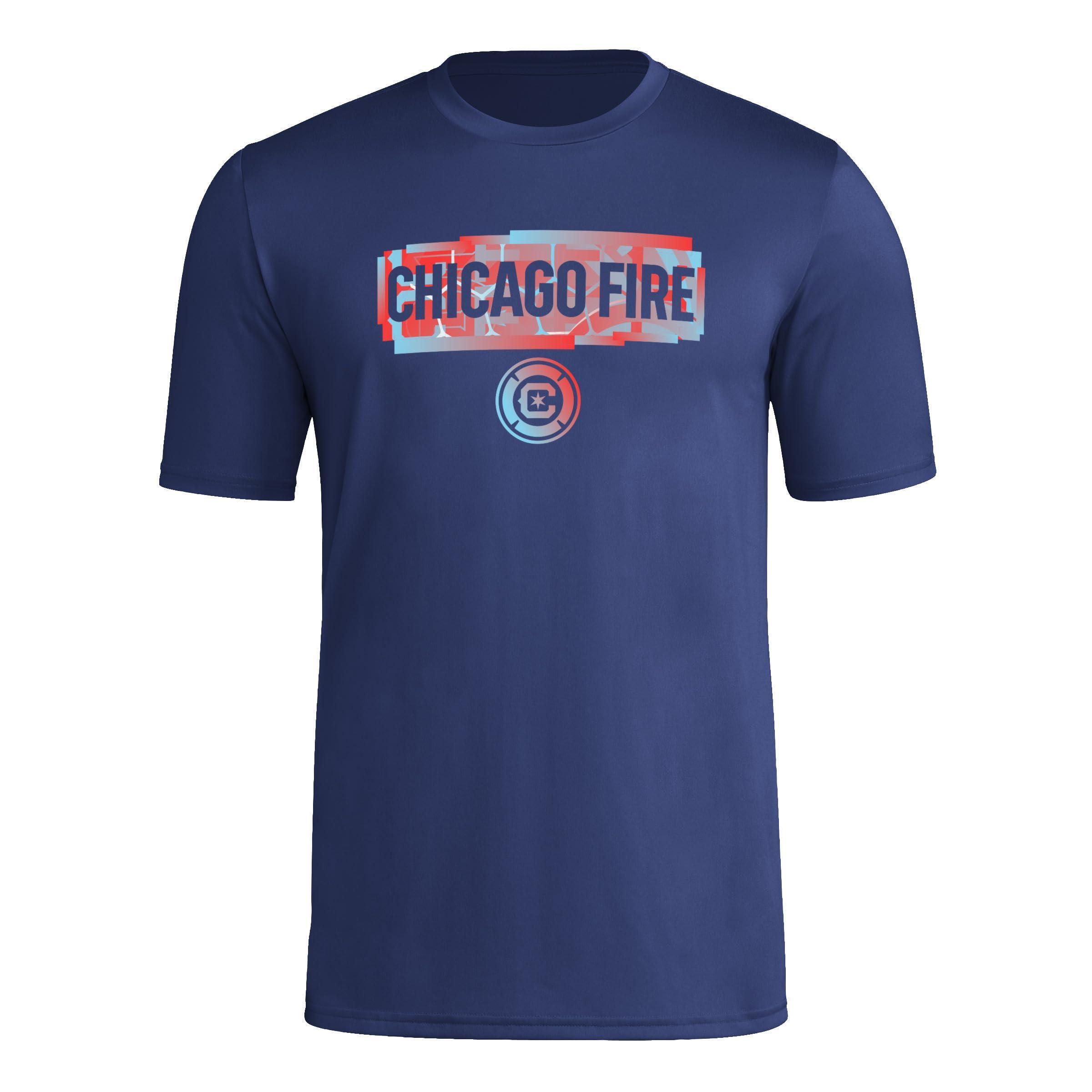 Adidas Mens Chicago Fire Mls Short Sleeve Tshirt Navy Blue Xlarge